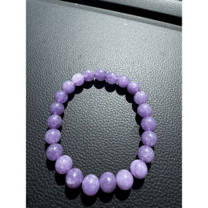 Natural Gemstone Round Purple Aquamarine Beads Stretch Elastic Bracelet 8mm
